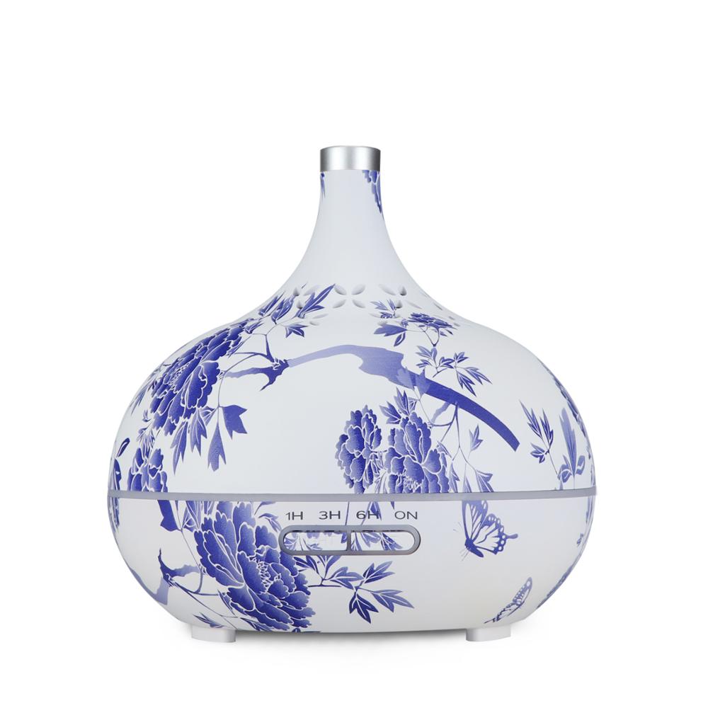 400ml Home Aroma Essential Oil Diffuser with Blue and white porcelain Design Diffuser