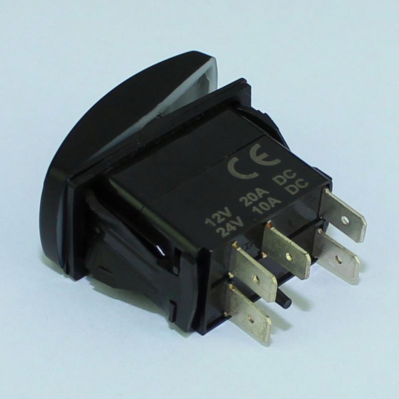 Black SPST 2 Position Protector Rocker Switch With Solder Terminal