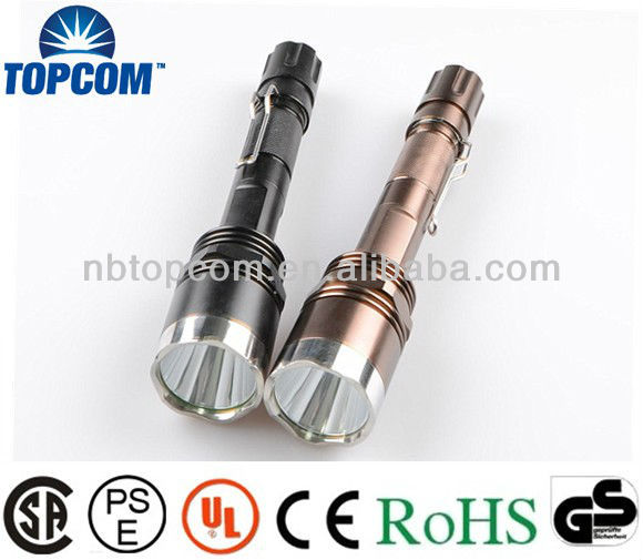 rechargeable high power super bright police aluminum Cree led tactical flashlight