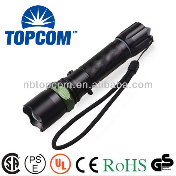 Zoomable  Self Defense Aluminum Police Camping Usage Tactical Portable Led Flashlight For Testing Gem