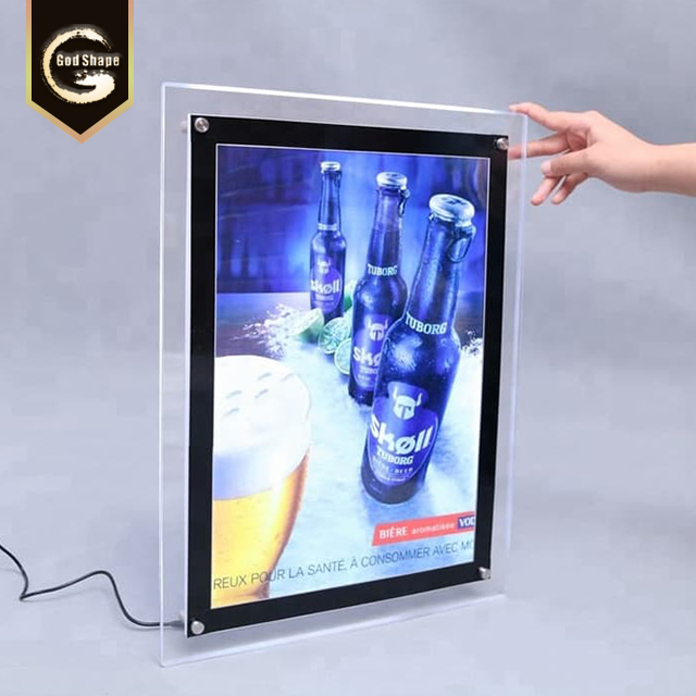 High Brightness custom shape advertising ultra thin acrylic frame light sign super slim led light box
