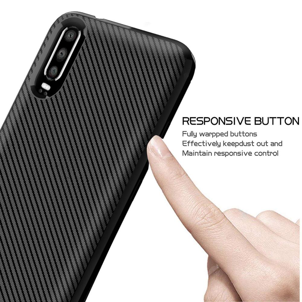 2019 New arrival Silicone carbon fiber phone case for Huawei P30 Lite back cover