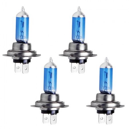 4 Car Front Head Halogen Light Headlight H7 Ultra White Bulb 55W