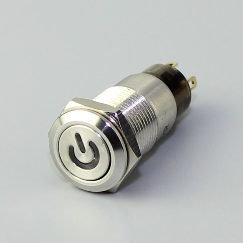 12mm Latching Push Button Switches With Symbol