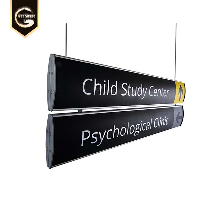 Ceiling mounted restroom door plate sign board directory sign plate for hospital offices