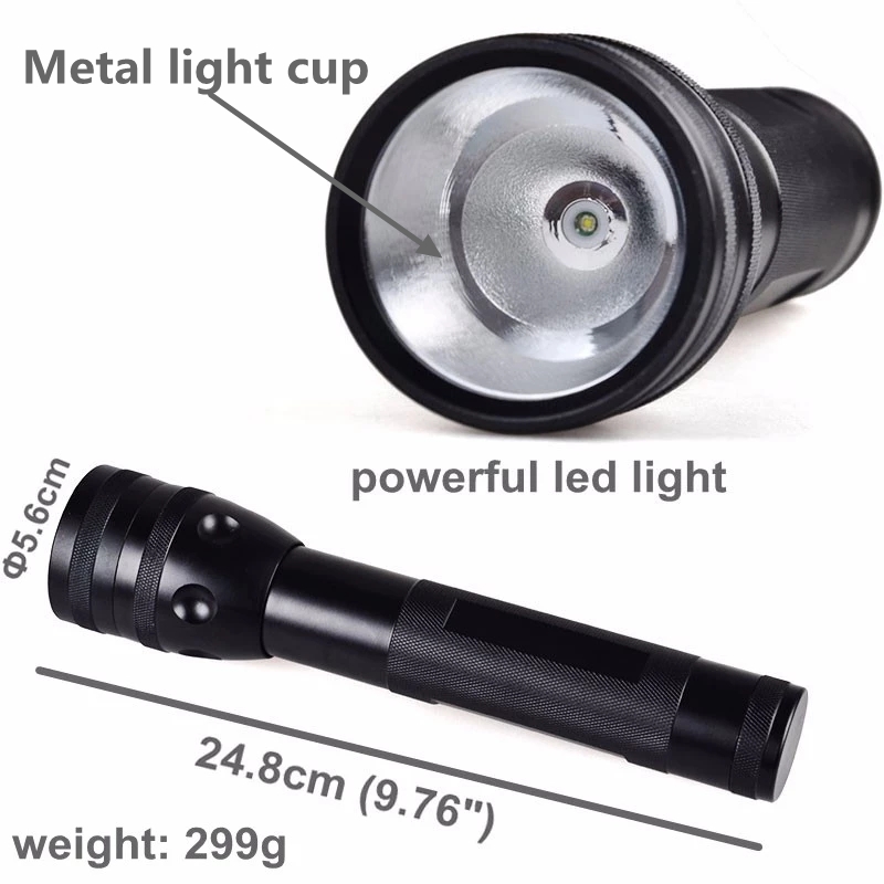 Adjustable Focus Heavy-Duty 2-Cell D Security Guard Flashlight