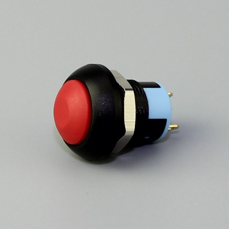 Black Tactile Electric Latching Waterproof Pushbuttons 12mm