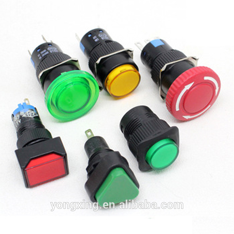 Reliable quality 10mm 3 pin mini latching no nc push button momentary switch