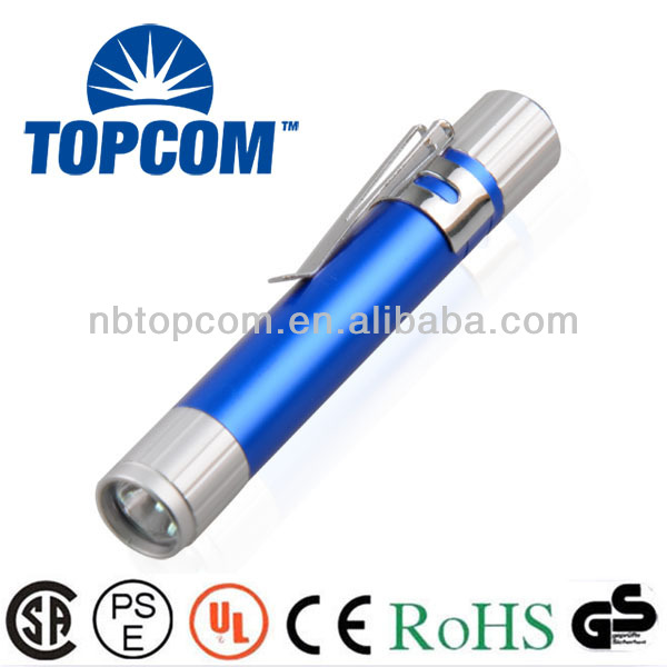 Aluminum multicolor mini led light pen with clip TP-P721A