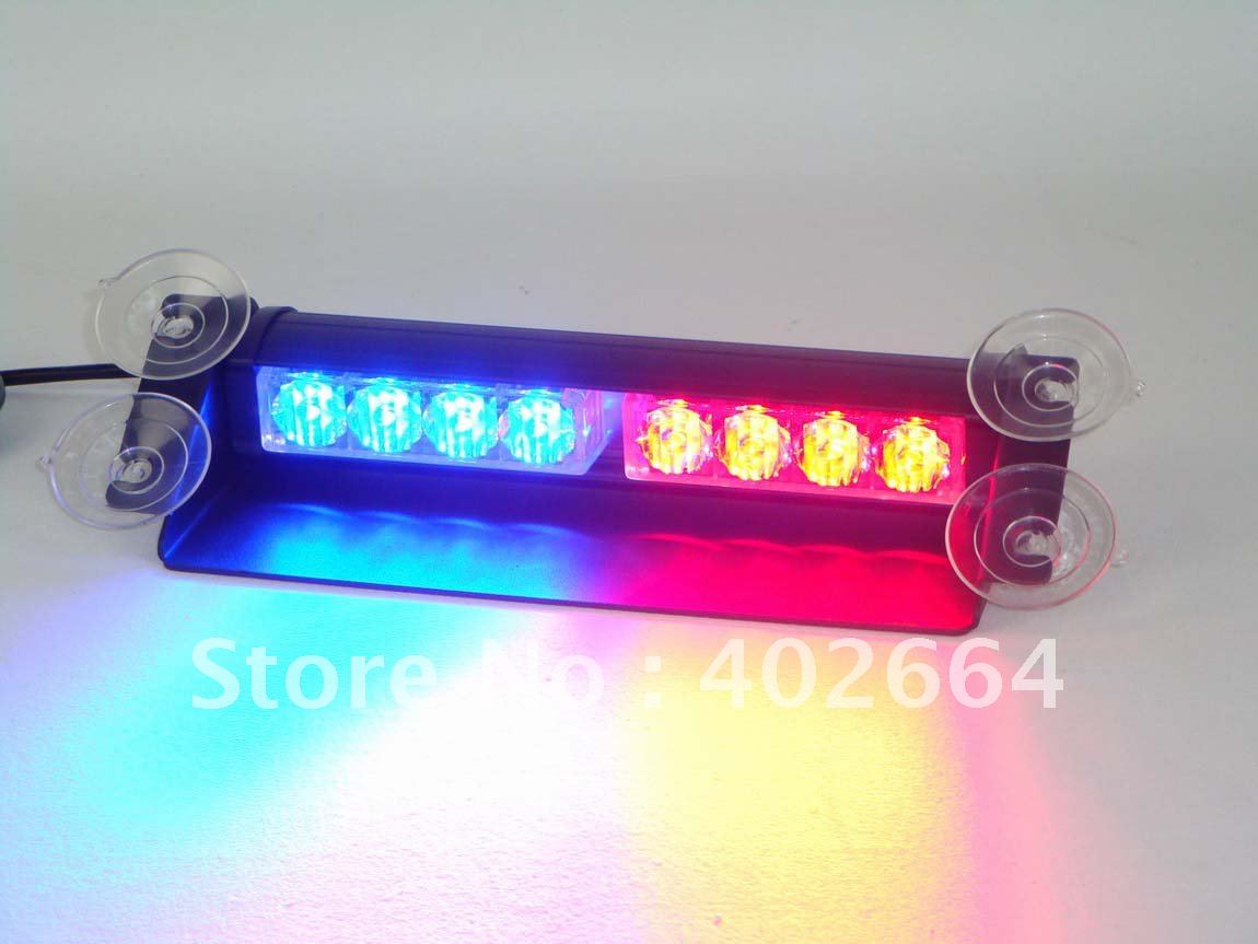 Security patrol car mini 12V 1W Flashing warning visor Strobe Lights with Suction Cups