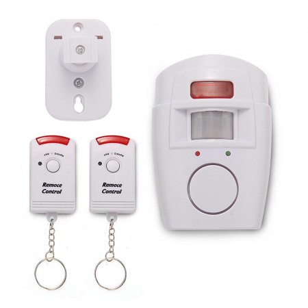 PIR MOTION SENSING SENSOR DETECTOR 2 REMOTE CONTROL BURGLAR ALARM SYSTEM