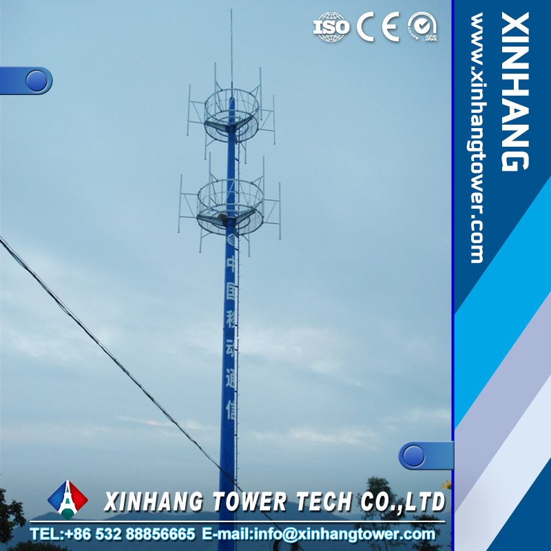 cellular telescopic tower waterproof 30 meter tower monopole