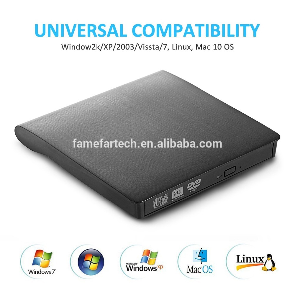 Slim Portable USB 3.0 external dvd/cd drive burner drive Writer For windows10/7/8/ Laptop PC Desktop