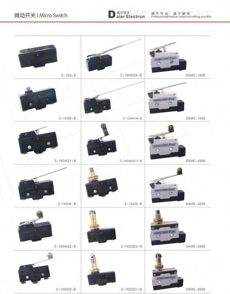 WK1-1 T85 6A 125V 4 Pins Snap Action Push Button Micro Switch