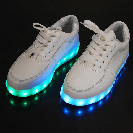 USB Charger 7 Colors LED Lights Lace Up Luminous Shoes Casual Sneaker