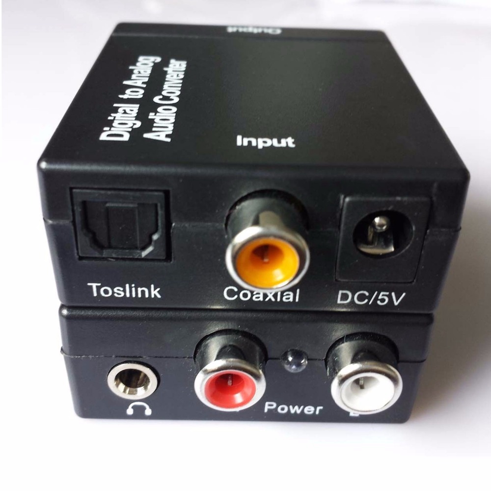 Digital to Analog Audio Converter Digital Adaptador Optic Coaxial RCA Toslink Signal to Analog Audio Converter RCA