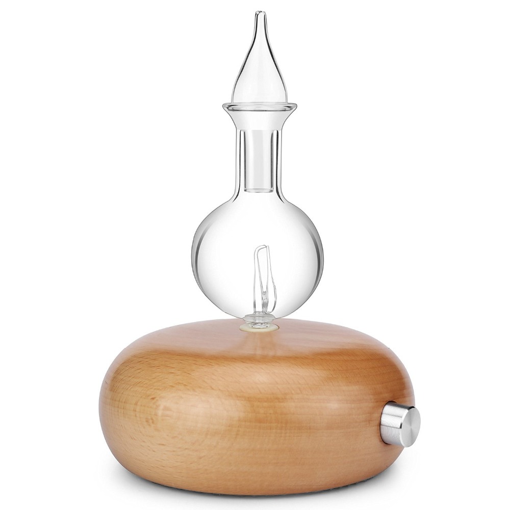 Pure Essential Oils Fragrances Aromatherapy Wood & Glass Diffuser for Home Office Hotel Spa,Lightwood