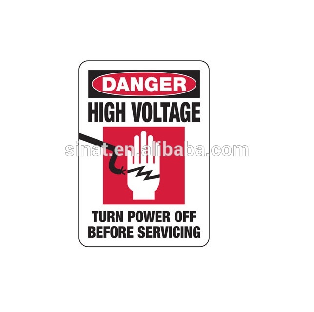 Electrical equipment danger warning photoluminescent safety signs