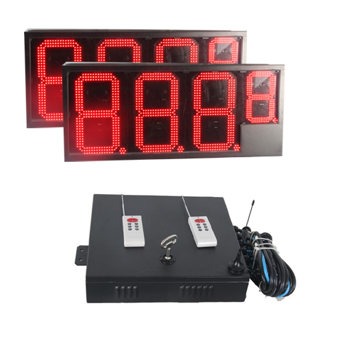 16 Inch 7Segments  Outdoor  Red  LED  Digital Price Gas SIGNS - Complete Package W/ RF Remote Control