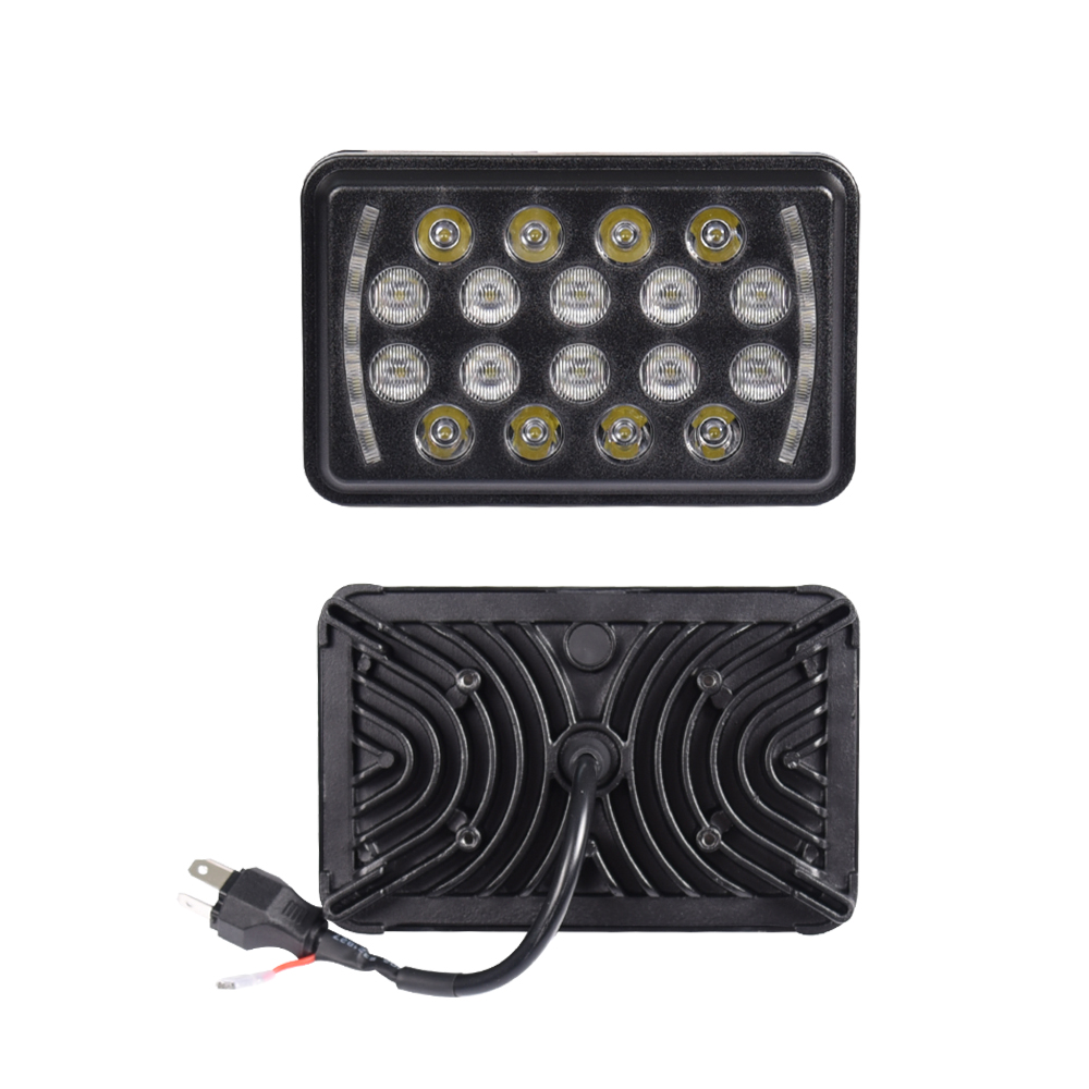 best price aluminum h4 high low 4x6 inch truck 95w led headlight with drl