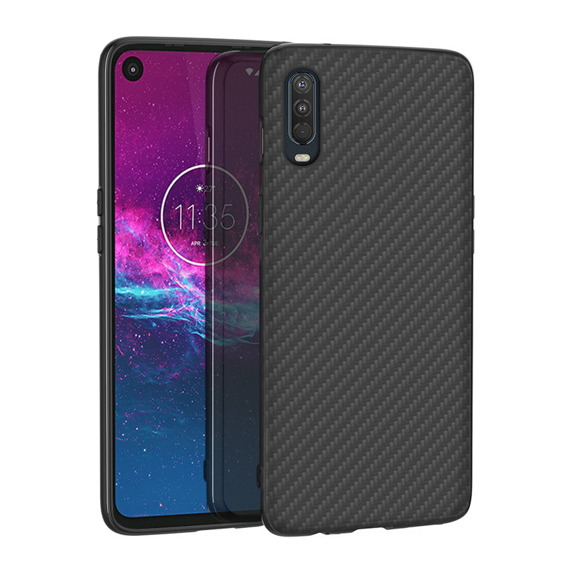 Premium Carbon Fiber  Case Full Sides Protective Shell Back shockproof Cover Design For Motorola One Action