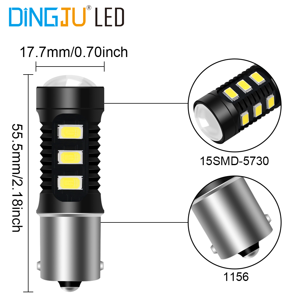 Hot Sale 1156 Ba15s 1157 Bay15d 15smd 5730 Led Parking Tail Lighting Car Led Brake  Bulb 12v 1.5w 205lm  At The Wholesale Price