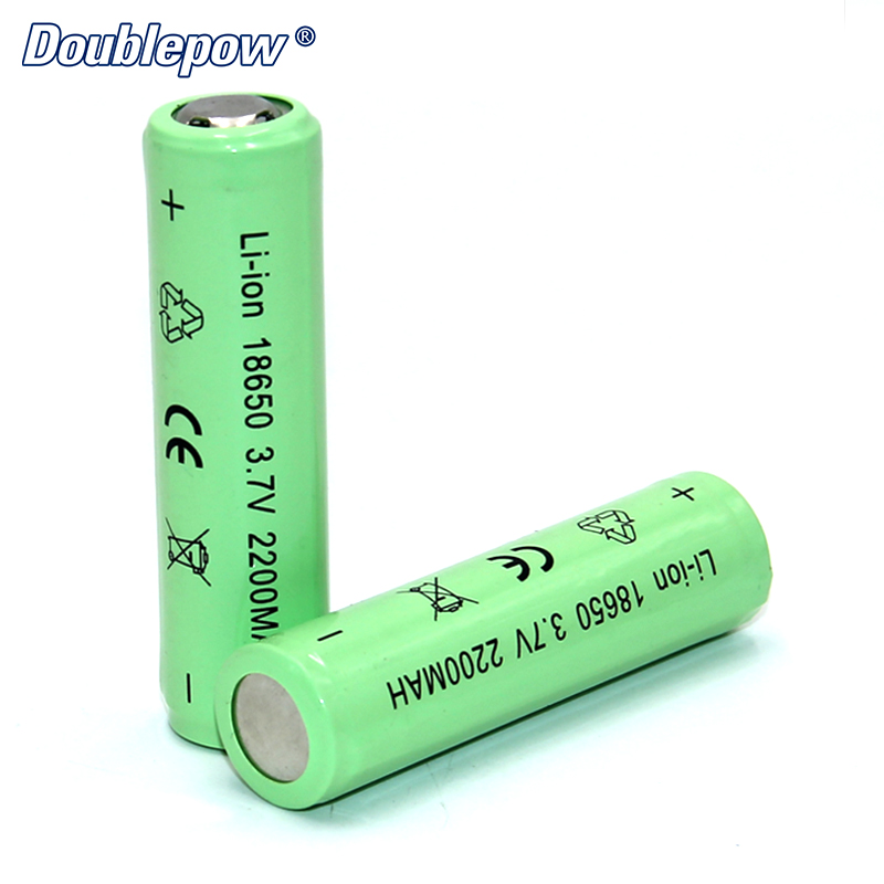 Doublepow 3.7V 2200MAH emergency battery li ion rechargeable18650 lithium batteries battery