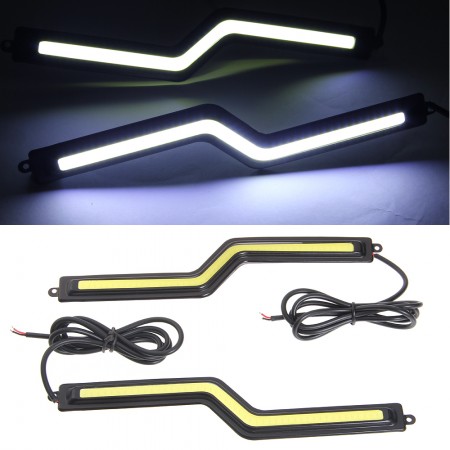 Universal COB LED Car Daytime Running Lights Daytime DRL Lamp Turn Lights White