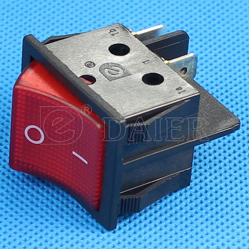 ON OFF Single Pole KCD2 Rocker Switch DPST 16A 250VAC With 12V LED Rocker Switch 16A 250VAC T85 1E4