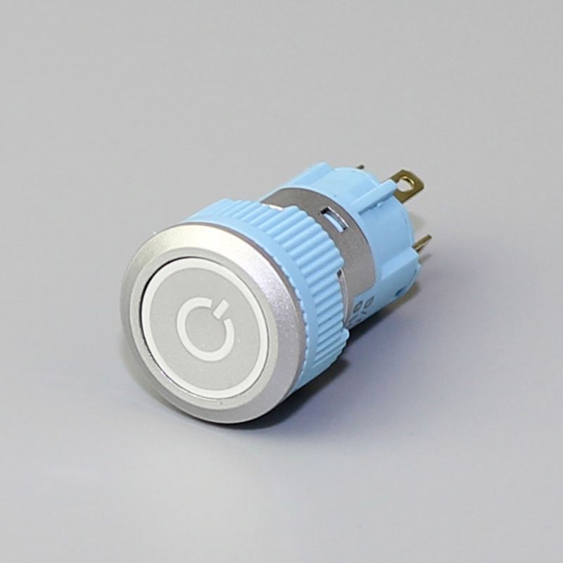 16mm LED Power Switch Symbol Push Button ON OFF