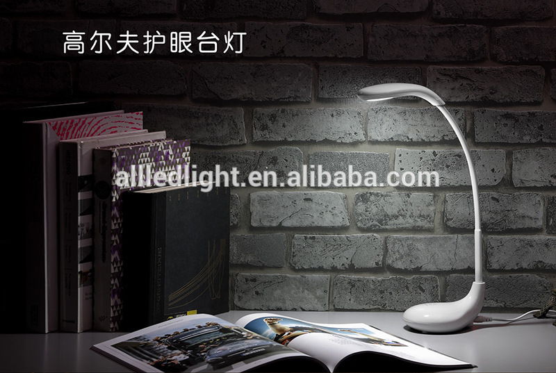 Rechargeable golf-shape touch-Sensitive Control flexible Eye Care reading led desk lamp