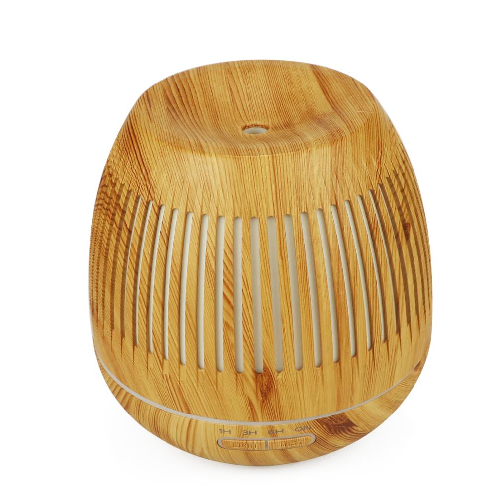 Lantern Shape 400ml Large Capacity Wood Grain Aroma Diffuser with Timer and LED Lights Cool Mist Humidifier for Large Room,