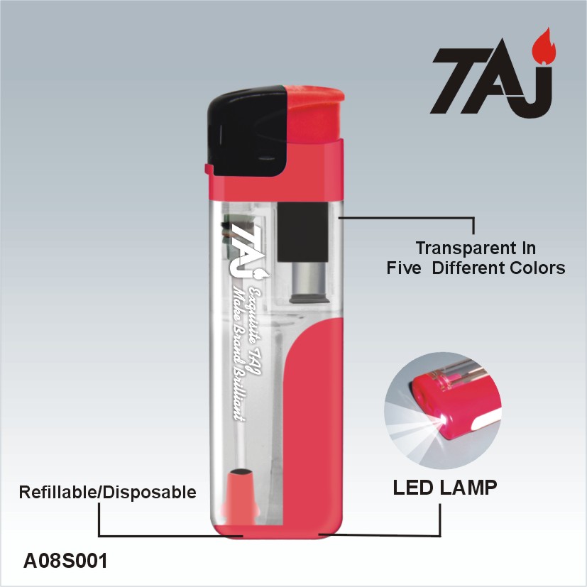 2018 2019 Canton Fair TAJ Brand transparent led lighter