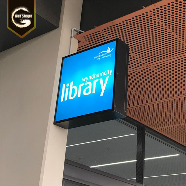 Custom logo lightbox double sided led light box shop waterproof acrylic box