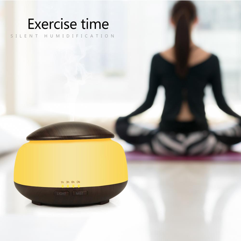 Wood grain 300ml ultrasonic aroma diffuser cool mist essential oil humidifier with soothing color LED light ODM & ODM welcomed