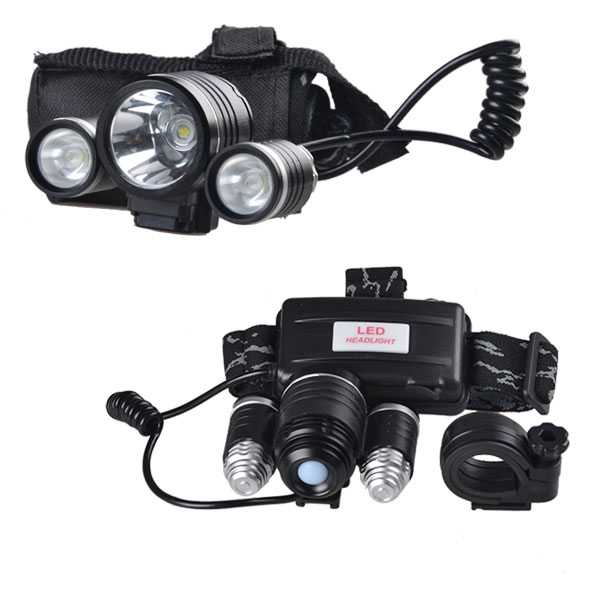 Super bright Aluminum head lamp XML t6 3 led headlamp