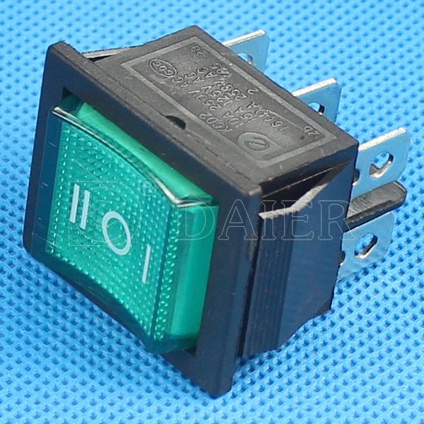 KCD2-203N ON OFF ON DPDT Rocker Switch With 12V Light