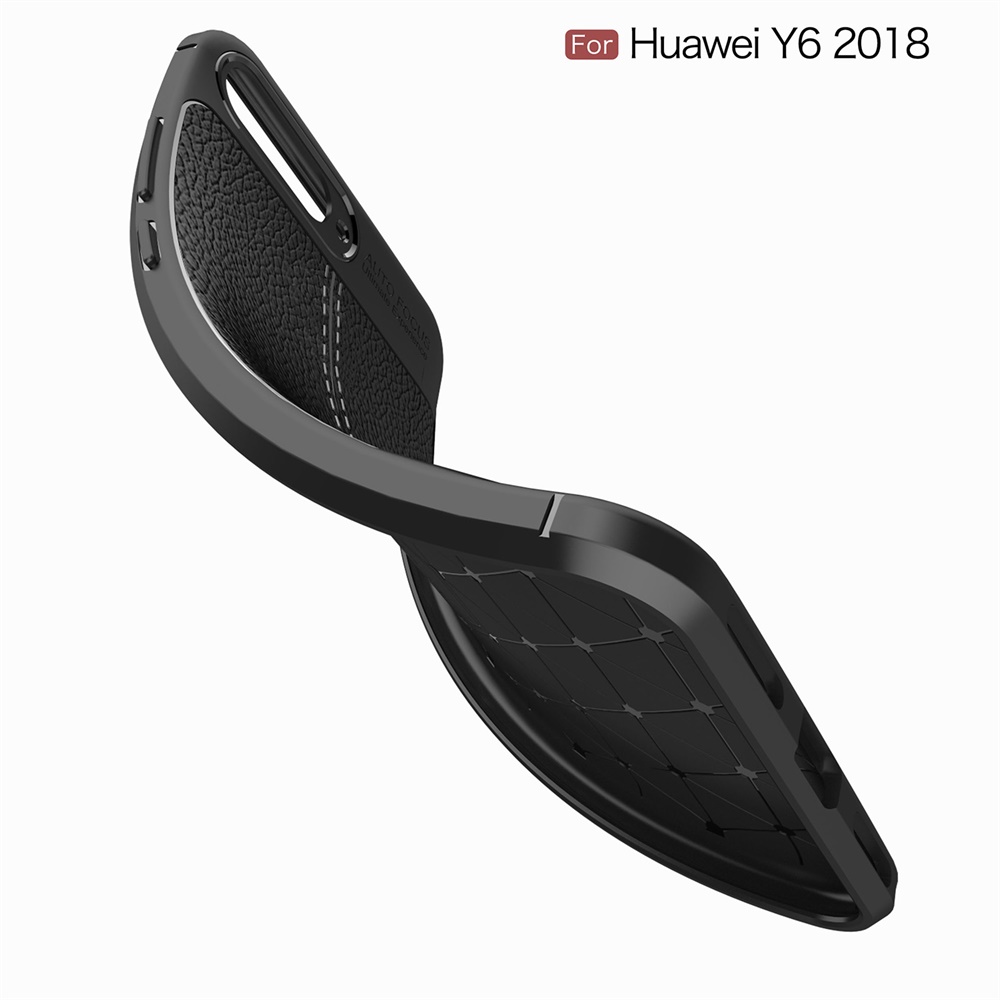 Hot Sell Litchi pattern Soft Tpu case for Huawei Y6 2018