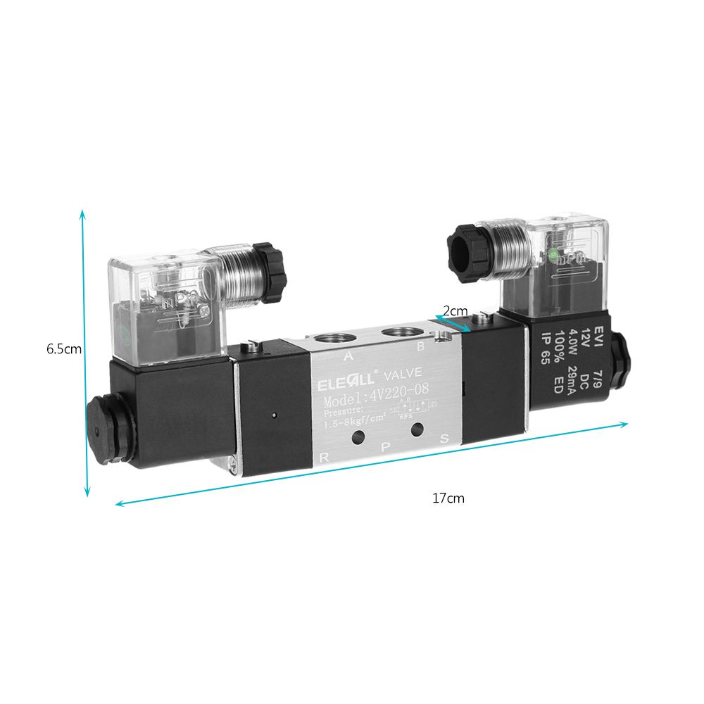 Pneumatic Airtac PT1/4 1/8 2 Position 5 Way Pneumatic Solenoid Valve Electric Air Valve Double Coil AC/DC 12v 24v 110v 220v