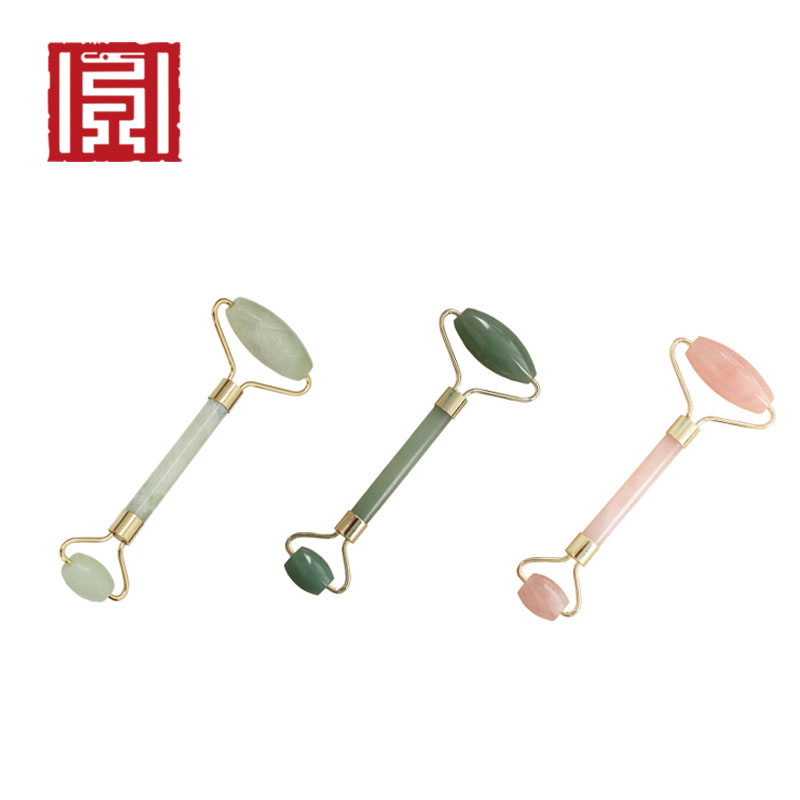 Wholesale Massager Jade Roller Face Beauty Gua Sha Scraping Rose Quartz Tool