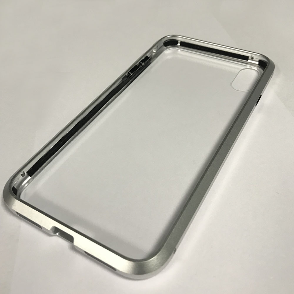 2019 New Arrival 360 Metal frame glass flip  cover explosion Magnetic phone case For iPhone 6 7 8 X