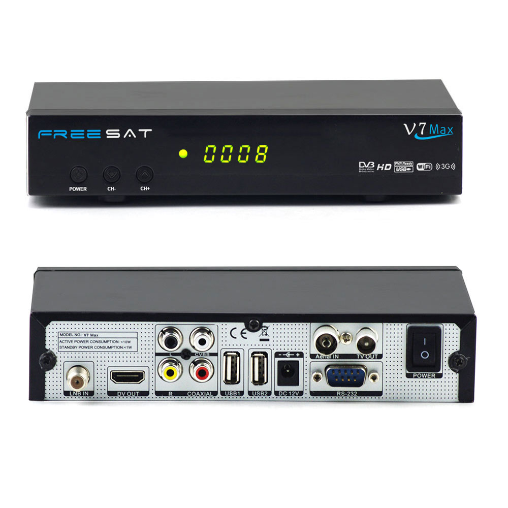 GT Media V7 Max DVB-S2 1080P free to air set top box Receiver Support Cccamd Newcamd Biss Key Powervu USB WiFi Youtube Youporn