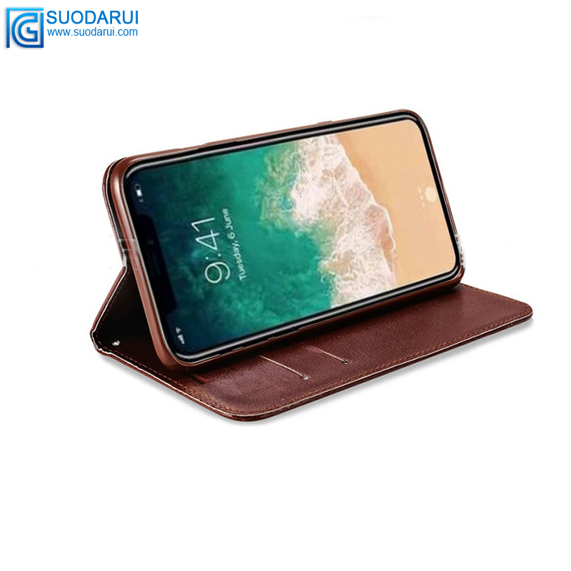 luxury leather pouch cover For apple iphone X/8 /7/6 wallet Phone flip case