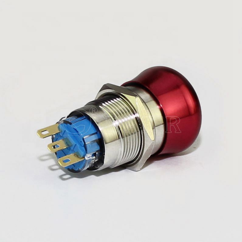 19mm SPST 6 Pin Push ON Momentary Stainless Steel Sealed Start Stop Switch