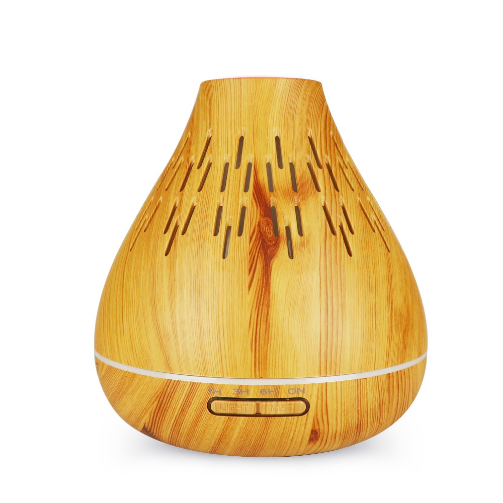 High Quantity & New Design 300ml Wood Grain Aroma Diffuser with Snow Mountain Design