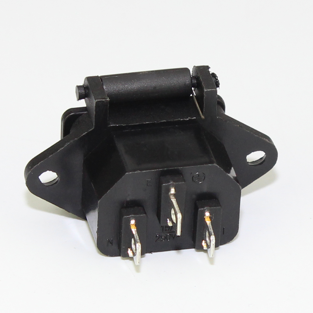 AC 250V 10A IEC 320 C14 Panel Mount Plug Adapter Power Connector Socket With Spring Cover