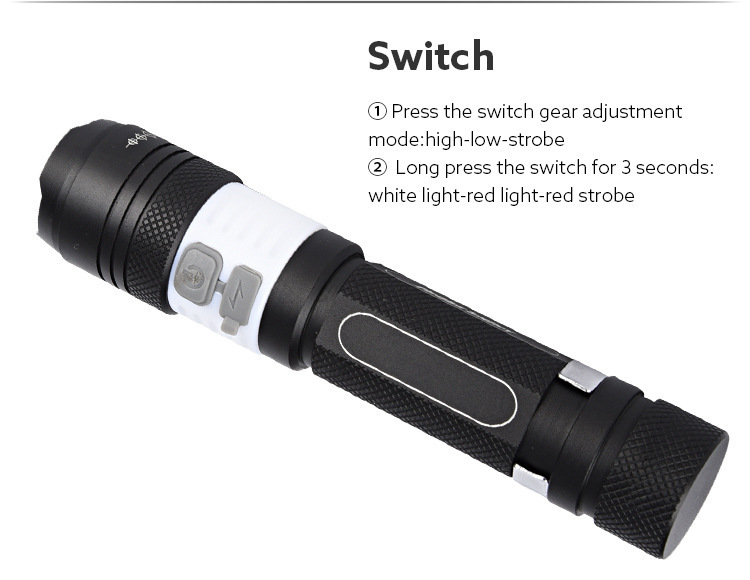 MINI Multi-Function Rechargeable Portable Super Bright Zoom T6 LED Emergency Tactical Torch Flashlight