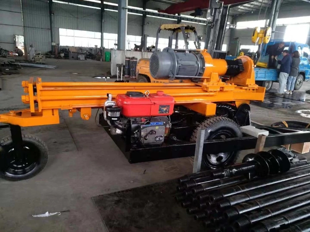 wheel type 120m  Cheap Price Trailer mounted rotary water well drilling rig