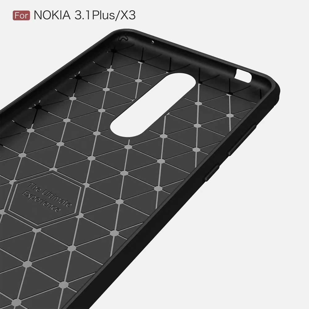 New Arrival Carbon Fiber Tpu case For Nokia 3.1 Plus brushed tpu soft cover