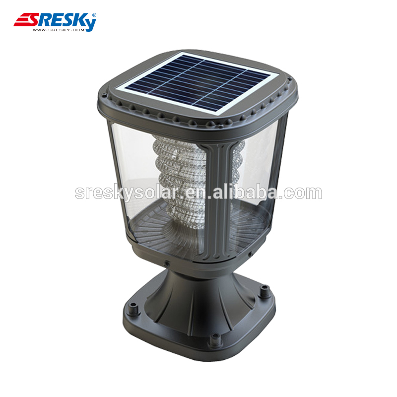 New Outdoor Led Garden Solar Light Waterproof Gate Pillar Lamp